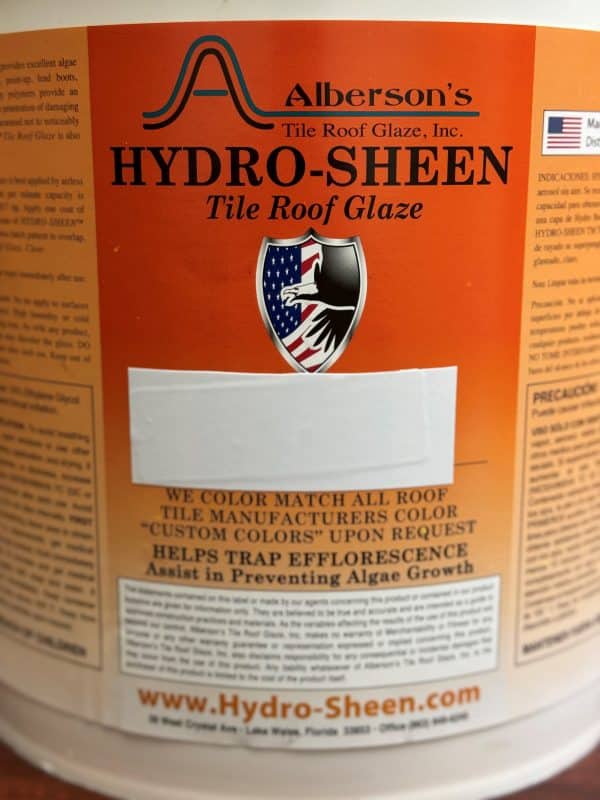 alberson's hydrosheen (roof tile paint)