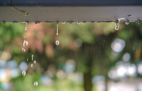 blurred natural rainy background with water drops in motion